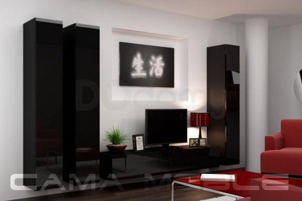 Стенка CAMA VIGO 1 Черный/Черный глянец, фото 1