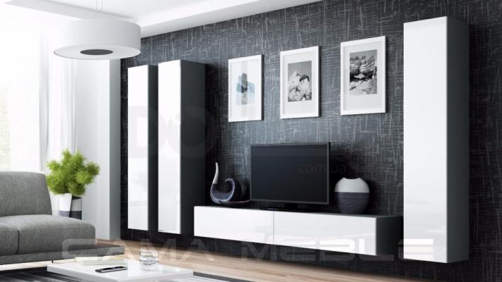 Стенка CAMA VIGO 1 Серый/Белый глянец, фото 1