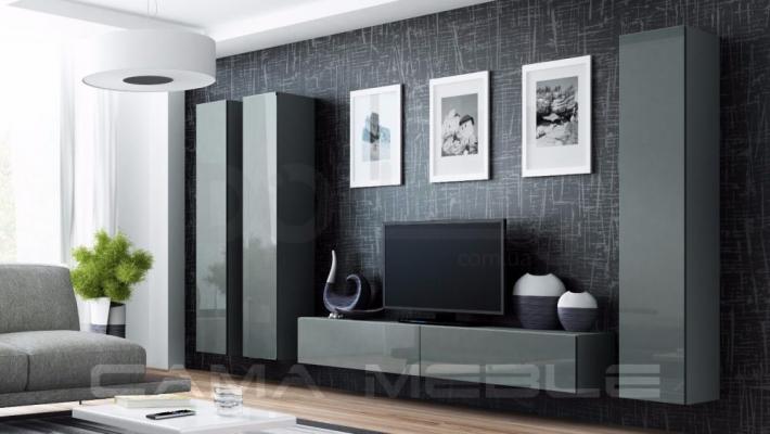 Стенка CAMA VIGO 1 Серый/Серый глянец, фото 1