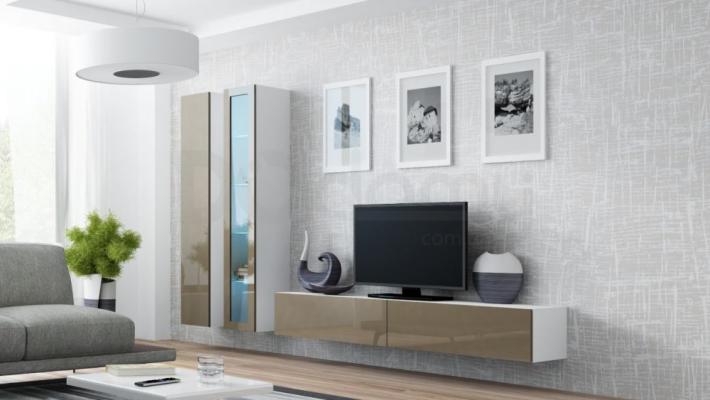 Стенка CAMA VIGO 3 Белый/Латте глянец, фото 1