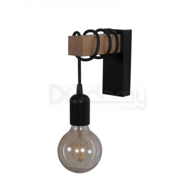 Бра Melbi Timber SC black, 1xE27, фото 1