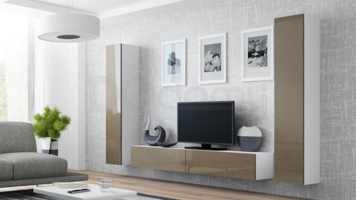 Стенка CAMA VIGO 4 Белый/Латте глянец, фото 1