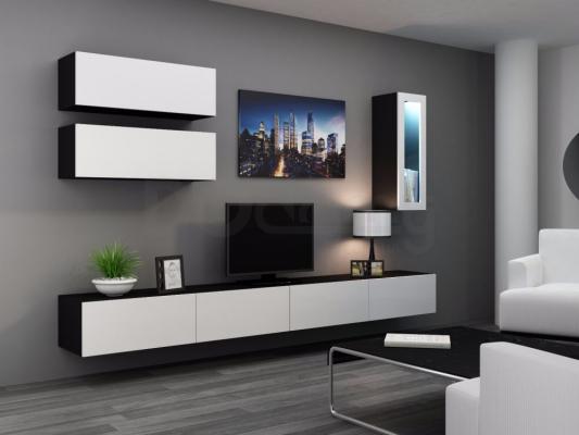 Стінка CAMA VIGO 12 чорний/білий глянець, фото 1