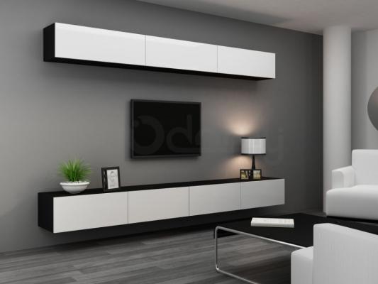 Стенка CAMA VIGO 13 Черный/Белый глянец, фото 2