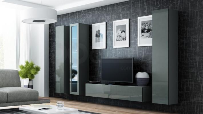 Стенка CAMA VIGO 15 Серый/Серый глянец, фото 1