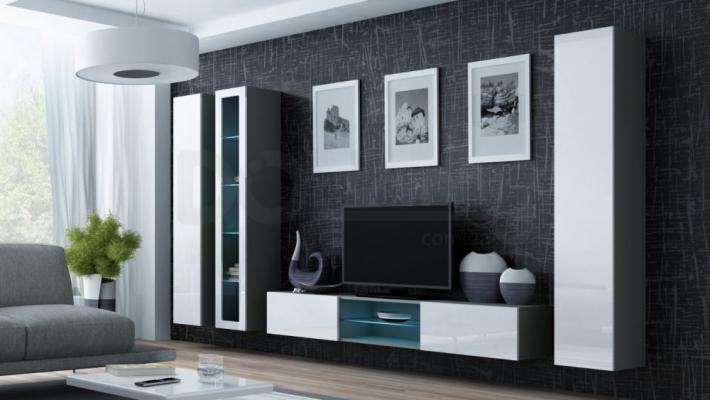 Стінка CAMA VIGO 17 Сірий/білий глянець, фото 1