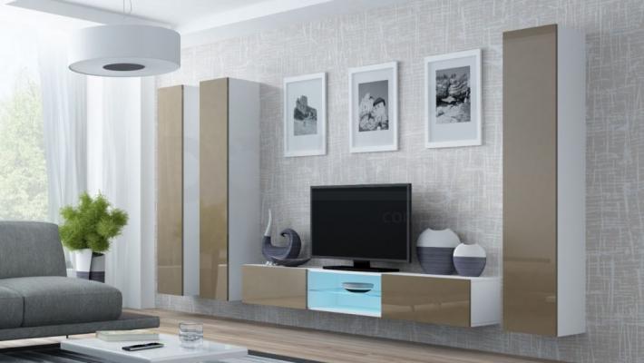 Стінка CAMA VIGO 18 білий/Латте глянець, фото 1