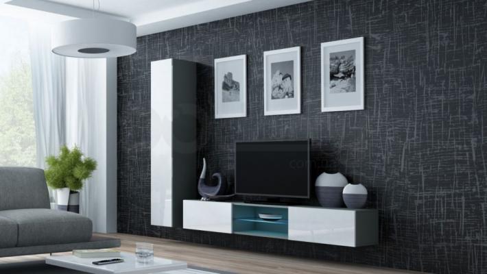 Стенка CAMA VIGO 21 Серый/Белый глянец, фото 1