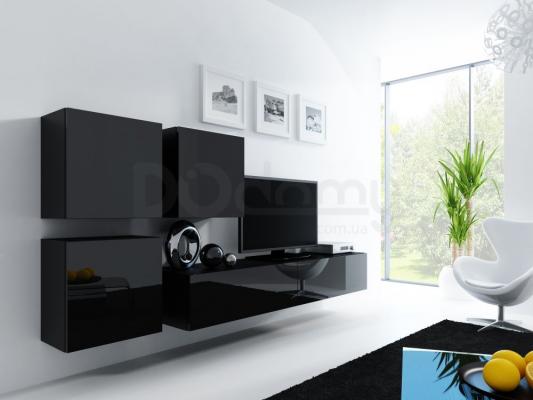 Стінка CAMA VIGO 23 чорний/чорний глянець, фото 1