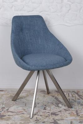 Стілець Nicolas F-246 поворотний рогожка темно-блакитний Toledo, фото 1