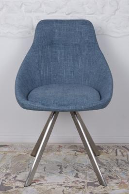 Стілець Nicolas F-246 поворотний рогожка темно-блакитний Toledo, фото 2