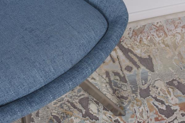 Стілець Nicolas F-246 поворотний рогожка темно-блакитний Toledo, фото 5