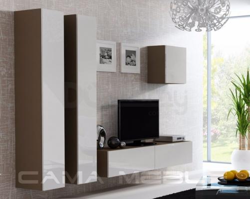 Стенка CAMA VIGO 25 Латте/Белый глянец, фото 1