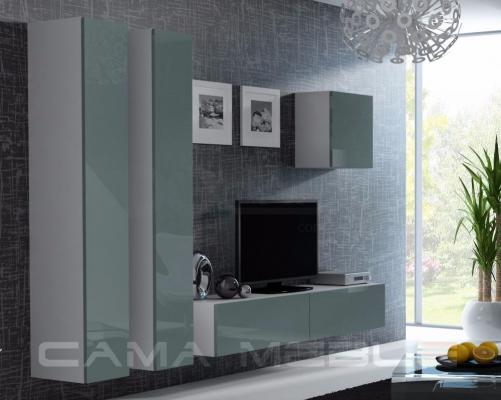 Стенка CAMA VIGO 25 Белый/Серый глянец, фото 1