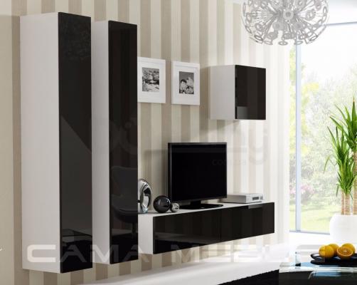 Стінка CAMA VIGO 25 білий/чорний глянець, фото 1