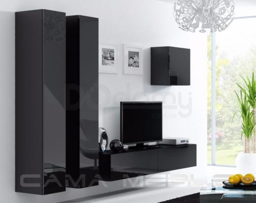 Стенка CAMA VIGO 25 Черный/Черный глянец, фото 1