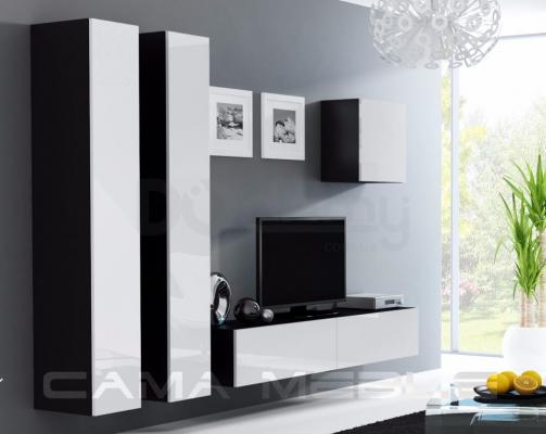 Стінка CAMA VIGO 25 чорний/білий глянець, фото 1