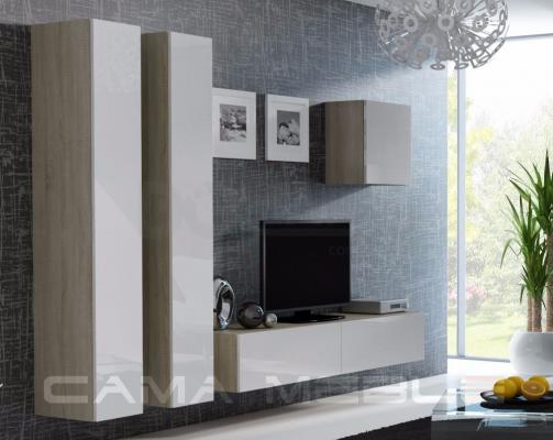 Стенка CAMA VIGO 25 Дуб сонома/Белый глянец, фото 1