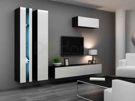 Стінка CAMA VIGO NEW 1 чорний/білий глянець, фото 1