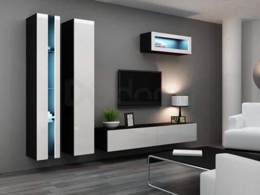 Стінка CAMA VIGO NEW 1 чорний/білий глянець, фото 1