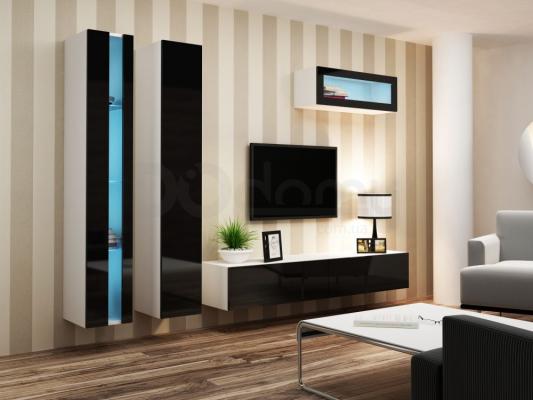 Стінка CAMA VIGO NEW 1 білий/чорний глянець, фото 1