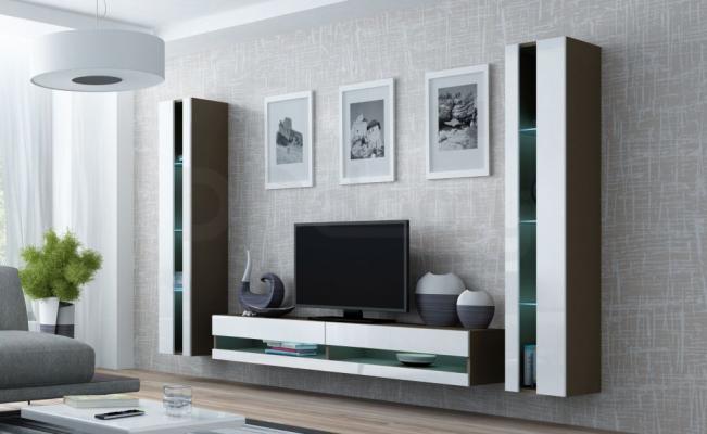 Стінка CAMA VIGO NEW 3 Латте/білий глянець, фото 1