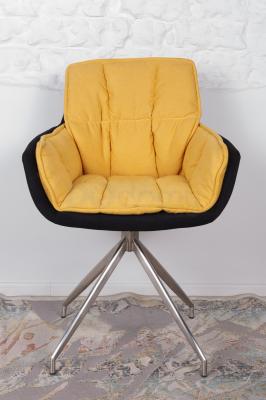 Кресло Nicolas черно-желтое поворотное Palma, фото 2