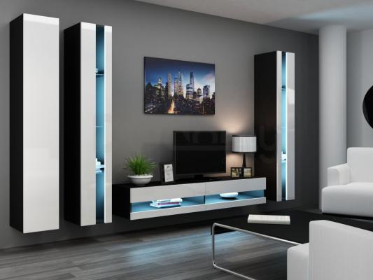 Стінка CAMA VIGO NEW 6 чорний/білий глянець, фото 1