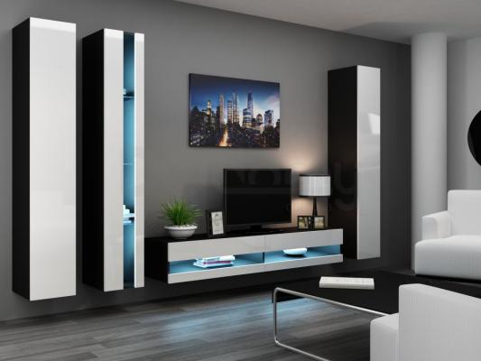 Стенка CAMA VIGO NEW 7 Черный/Белый глянец, фото 1