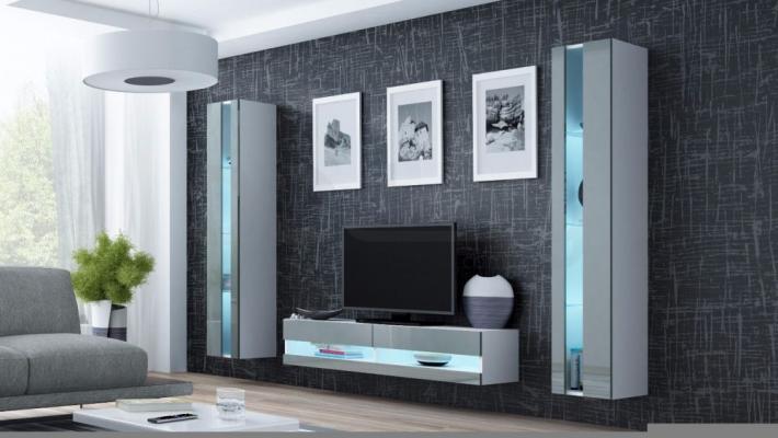 Стінка CAMA VIGO NEW 12 білий/Сірий глянець, фото 1