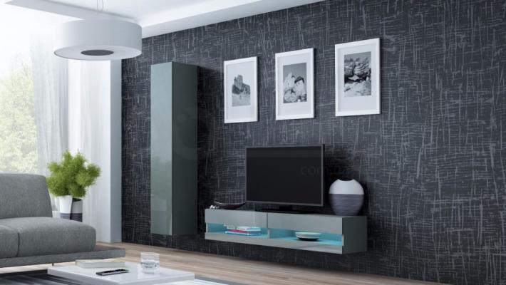 Стінка CAMA VIGO NEW 13 Сірий/Сірий глянець, фото 1