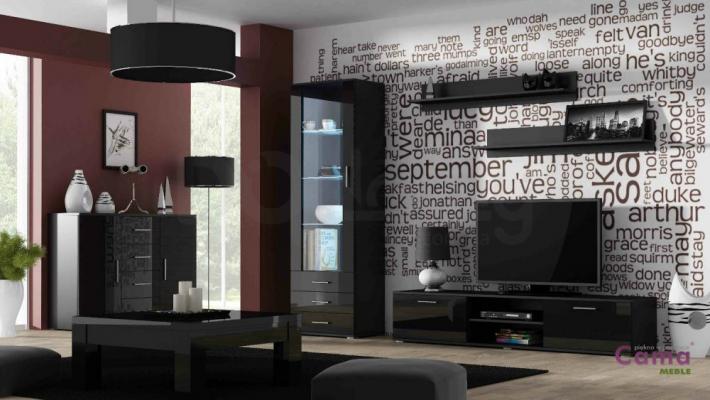 Стінка CAMA SOHO 2 чорний/чорний глянець, фото 1