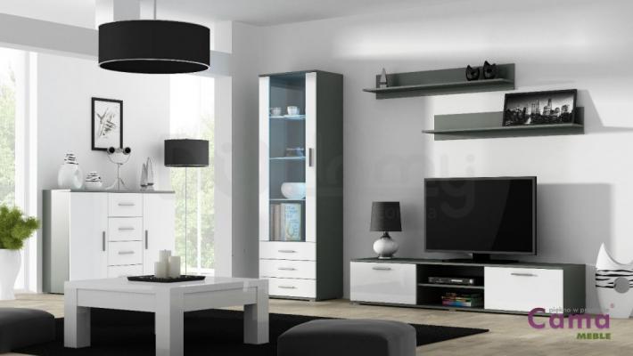 Стенка CAMA SOHO 2 Серый/Белый глянец, фото 1