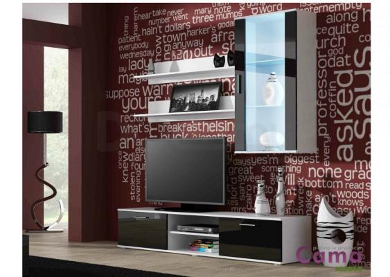 Стінка CAMA SOHO 5 білий/чорний глянець, фото 1