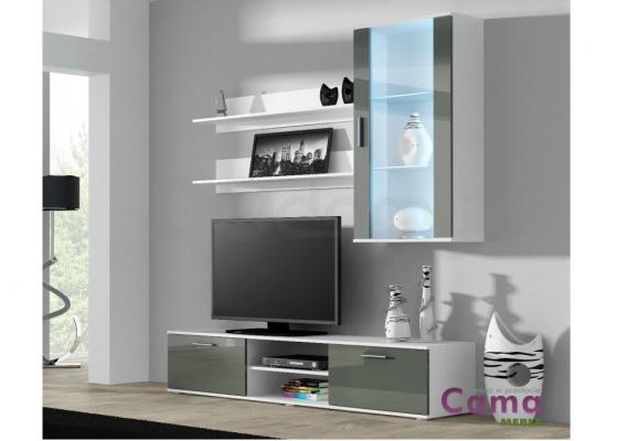 Стінка CAMA SOHO 5 білий/Сірий глянець, фото 1