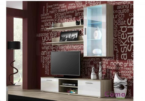 Стінка CAMA SOHO 5 дуб сонома/білий глянець, фото 1