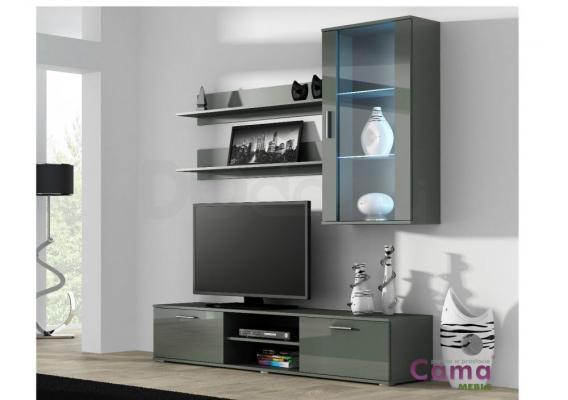 Стенка CAMA SOHO 5 Серый/Белый глянец, фото 1