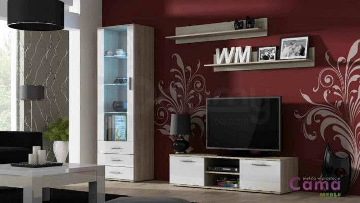 Стенка CAMA SOHO 7 Дуб сонома/Белый глянец, фото 1