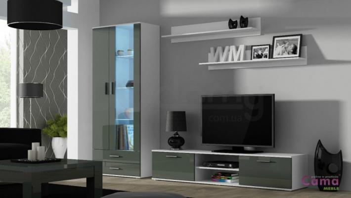 Стінка CAMA SOHO 8 білий/Сірий глянець, фото 1