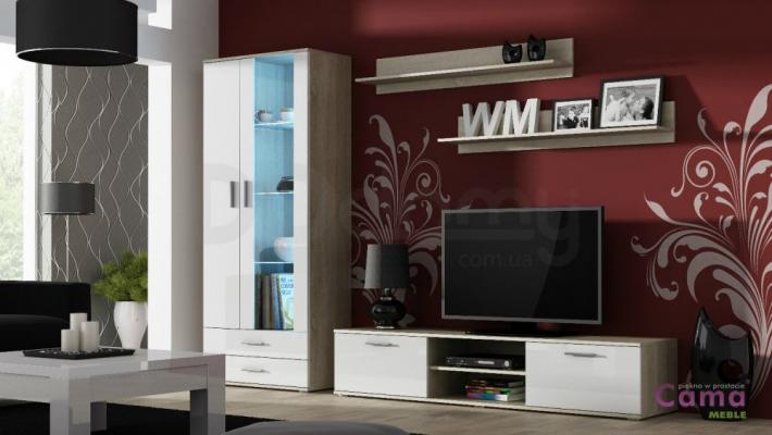 Стінка CAMA SOHO 8 дуб сонома/білий глянець, фото 1