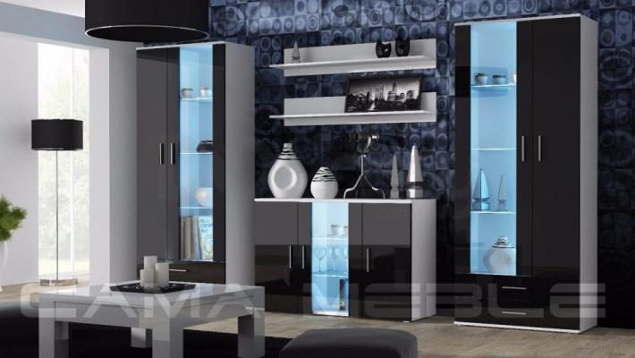 Стінка CAMA SOHO 10 білий/чорний глянець, фото 1