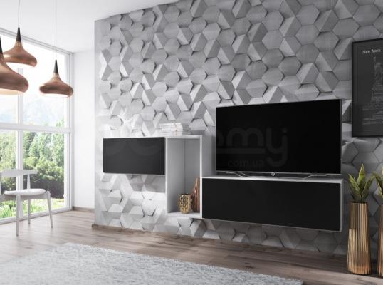 Стінка CAMA ROCO 11 білий/чорний, фото 1