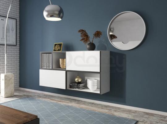 Стінка CAMA ROCO 15 білий/чорний/білий, фото 1