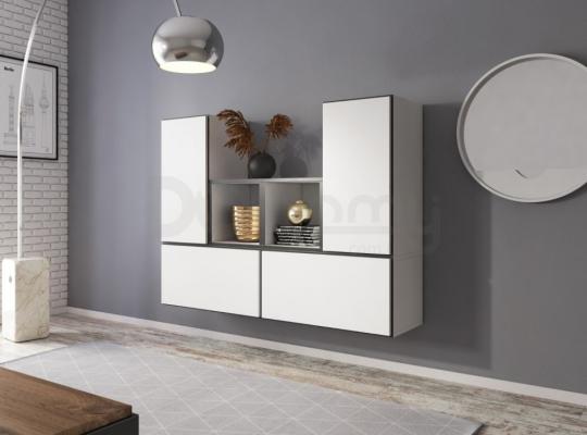 Стінка CAMA ROCO 18 білий/чорний/білий, фото 1