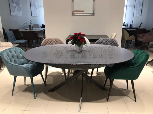 Стол Nicolas Cambridge 4627L 125 керамика мокрый асфальт, фото 1