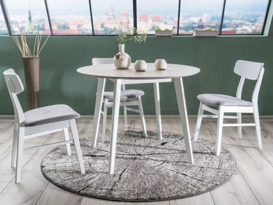 Стіл SIGNAL Mosso II 90X90 дуб білений/білий, фото 2