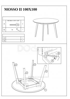 Стіл SIGNAL Mosso II 90X90 дуб білений/білий, фото 3