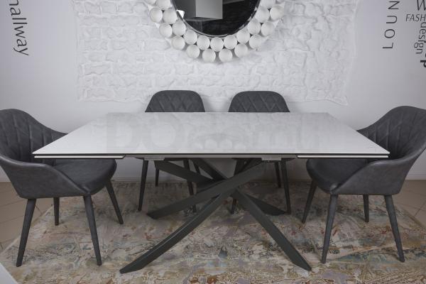 Стіл Nicolas Lincoln 4626L (160/240 * 90) кераміка білий глянець, фото 1