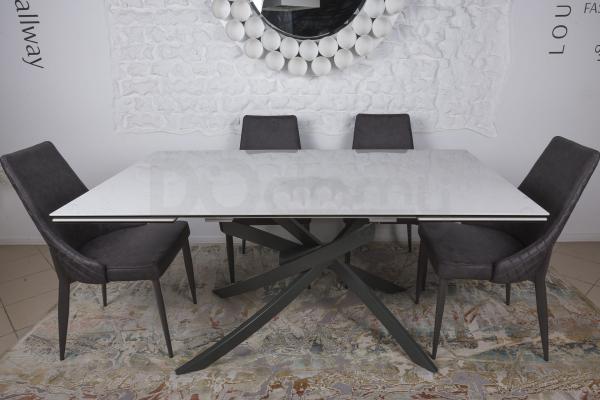 Стіл Nicolas Lincoln 4626L (160/240 * 90) кераміка білий глянець, фото 5