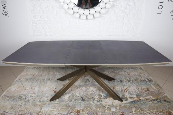 Стол Nicolas Portland HT2395 160 мокко/баклажан/олово стеклокерамика, фото 1